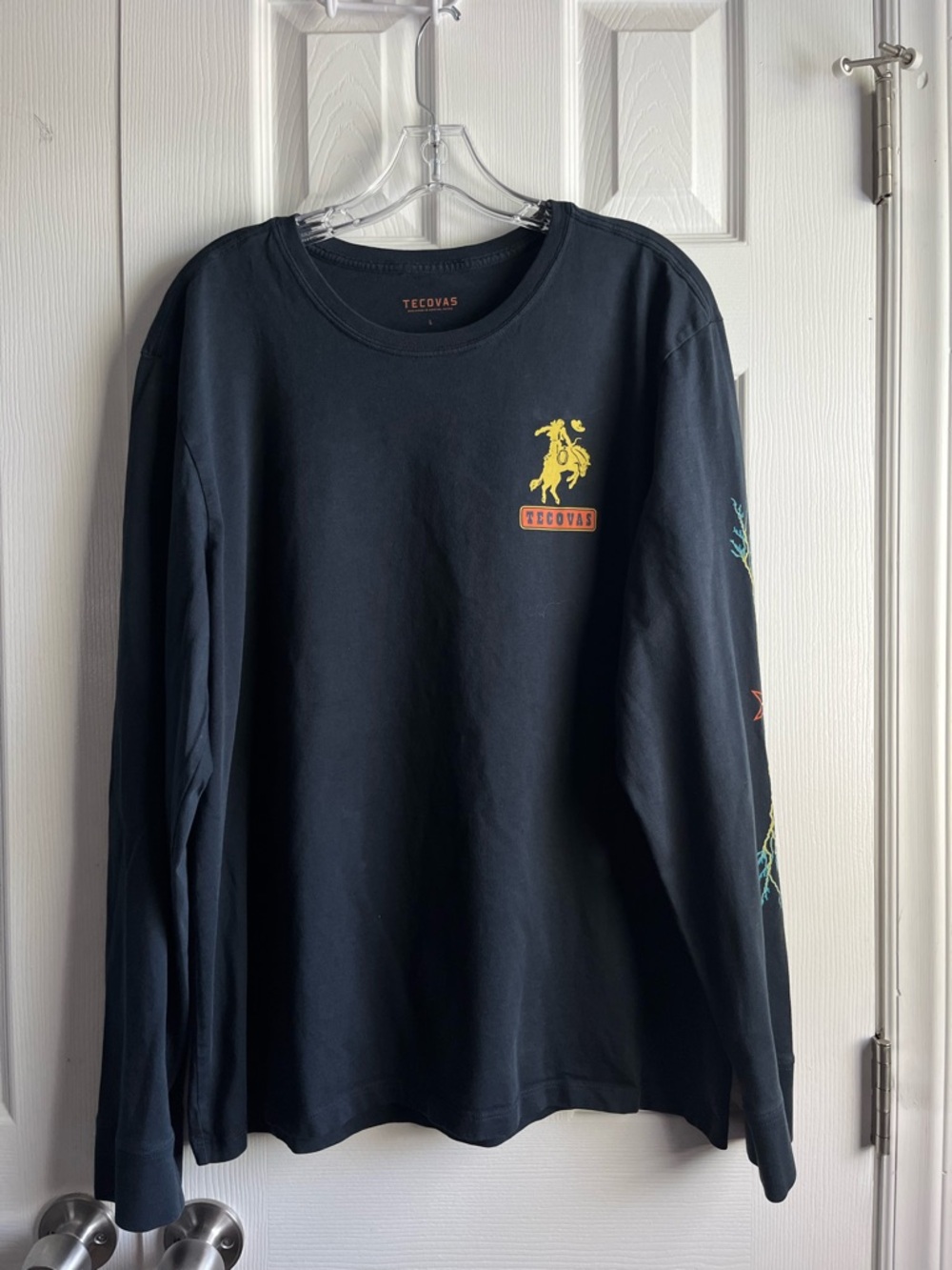 Tecovas Fast As Lightning Black Long Sleeve Tee Size Large
